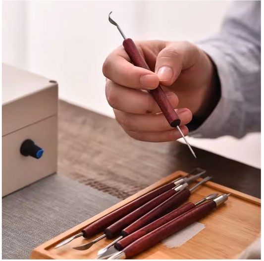 6pcs/set Pottery Tools Red Wood